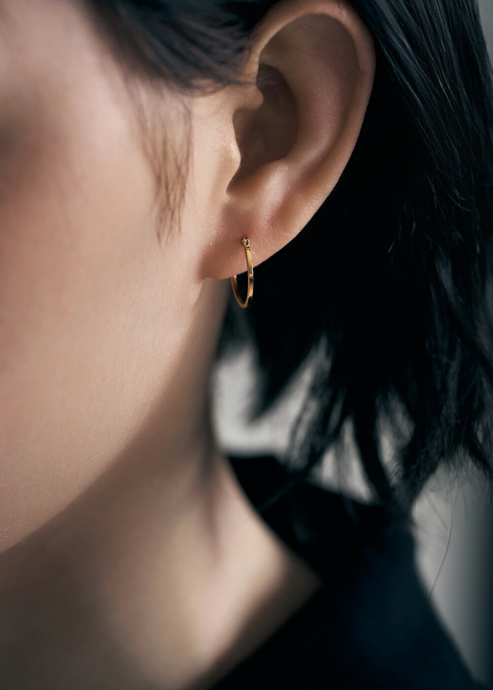 K18フープピアス -Flat Hoop Pierce-｜43-8201