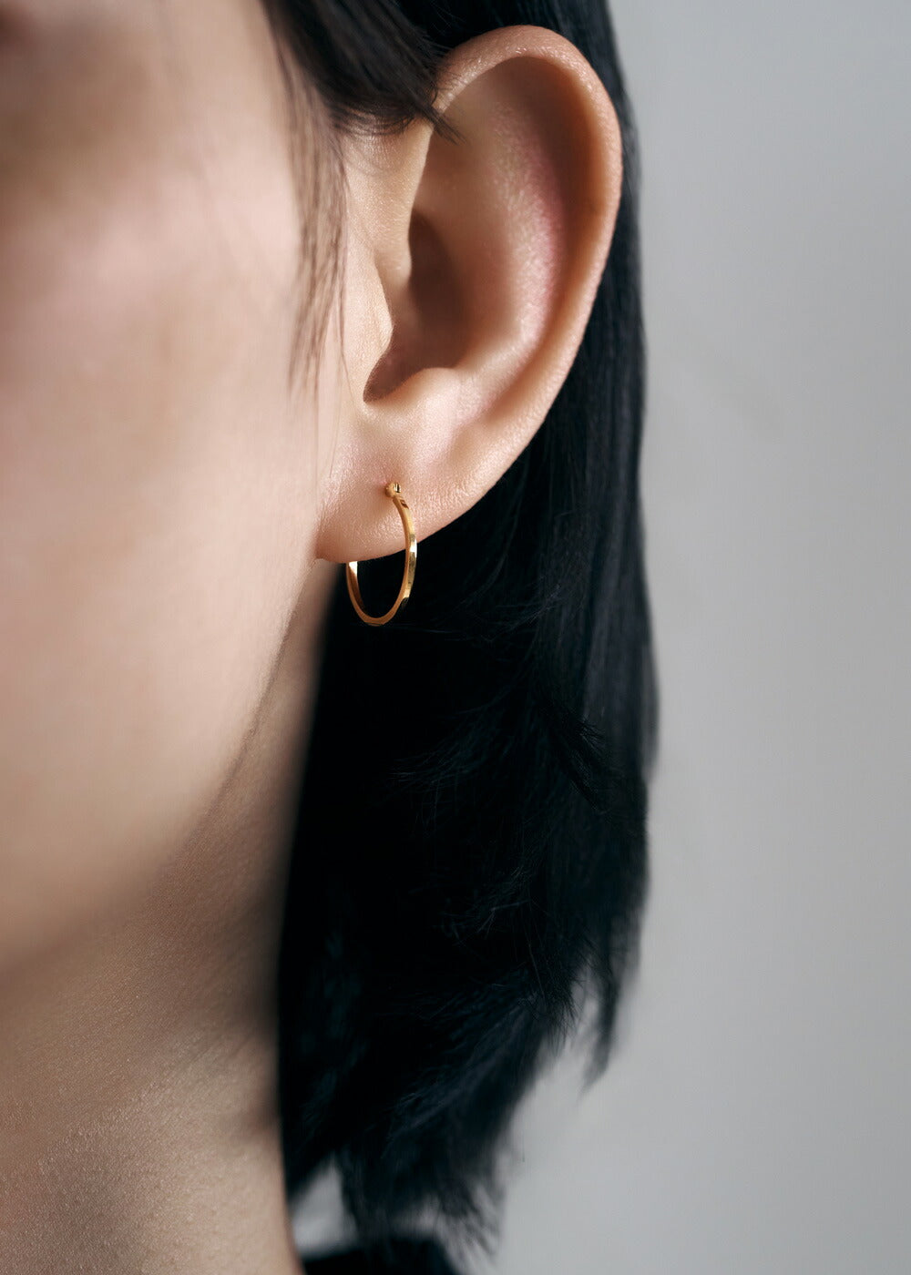 K18フープピアス -Flat Hoop Pierce-｜43-8201