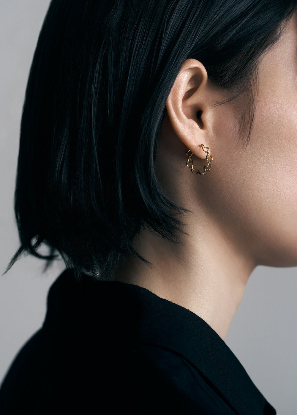 K18フープピアス-Intertwine Hoop Pierce-｜43-8203