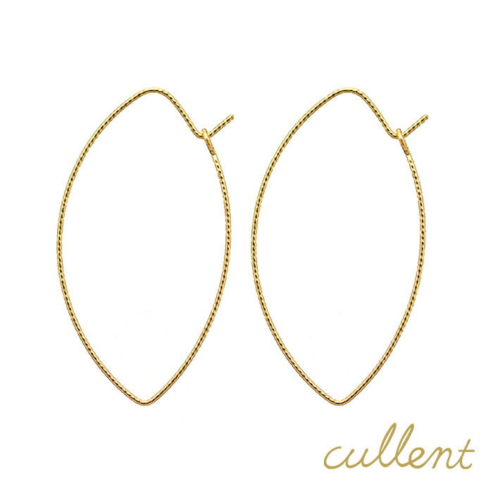K18フープピアス -elegant leaf hoop L-
