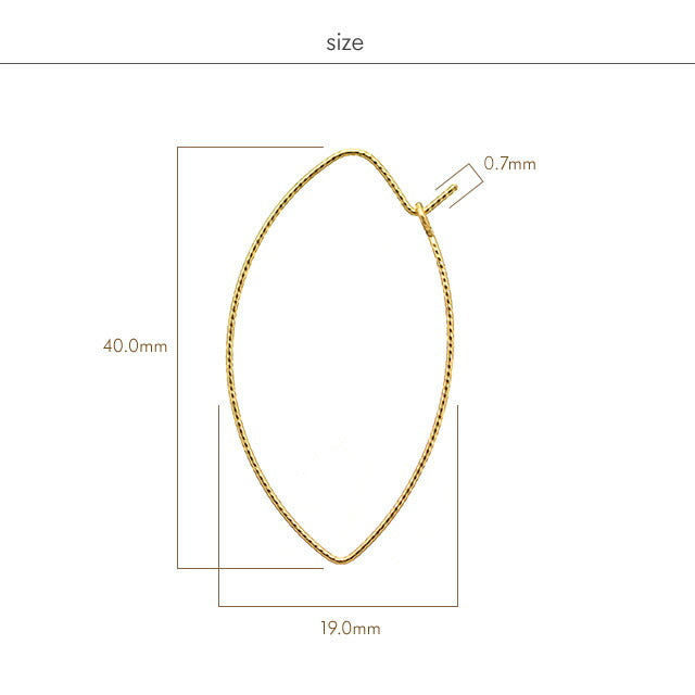 K18フープピアス -elegant leaf hoop L-