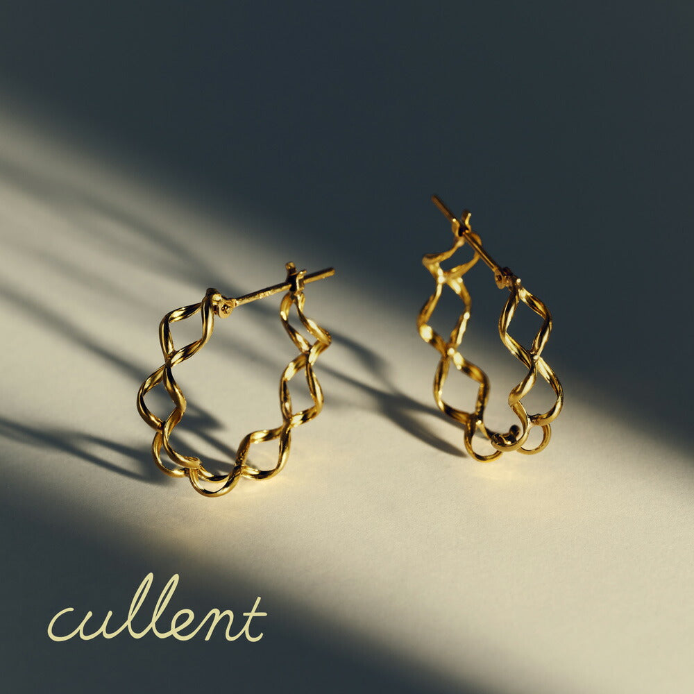 K18フープピアス-Intertwine Hoop Pierce-｜43-8203