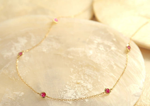 誕生石 ステーションネックレス