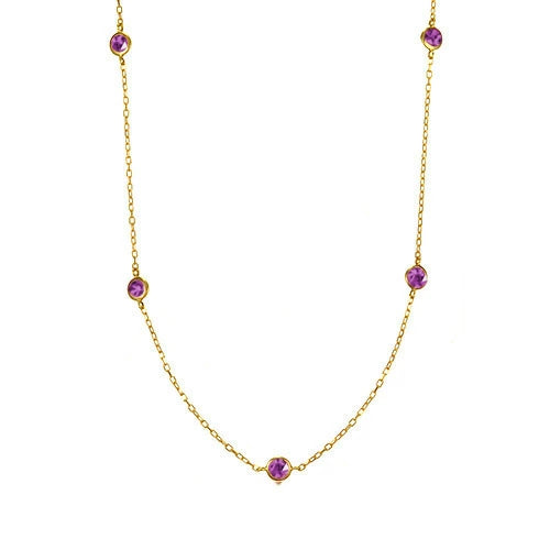 誕生石 ステーションネックレス