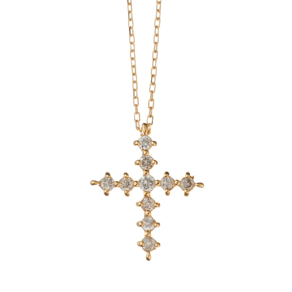 K18 クロス ダイヤモンドネックレス