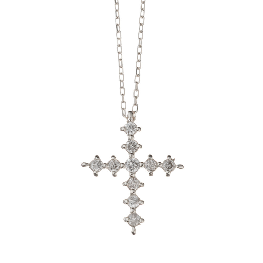 K18 クロス ダイヤモンドネックレス