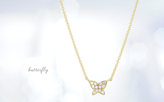 K18 ダイヤモンド バタフライネックレス -butterfly-
