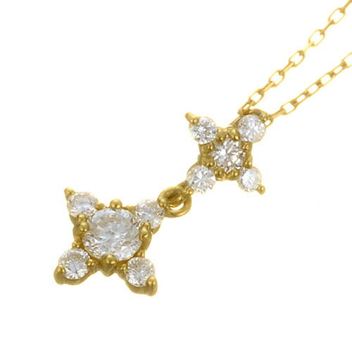K18 ダイヤモンド フラワーネックレス -swing flower-