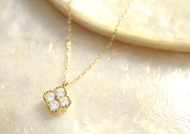 K18 ダイヤモンド クローバーネックレス -classical clover-