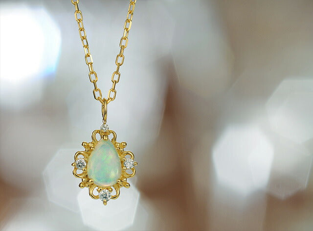 K18 オパール ネックレス- destiny drop lace-｜60-6252