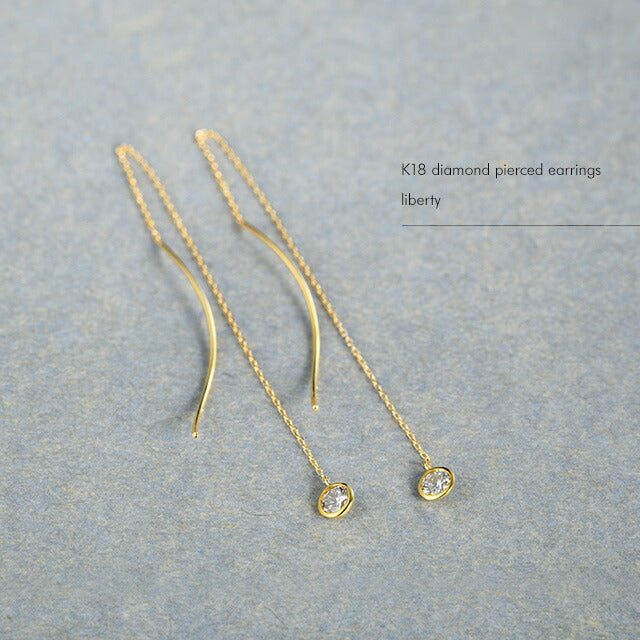 K18 ダイヤモンド アメリカンピアス - liberty -