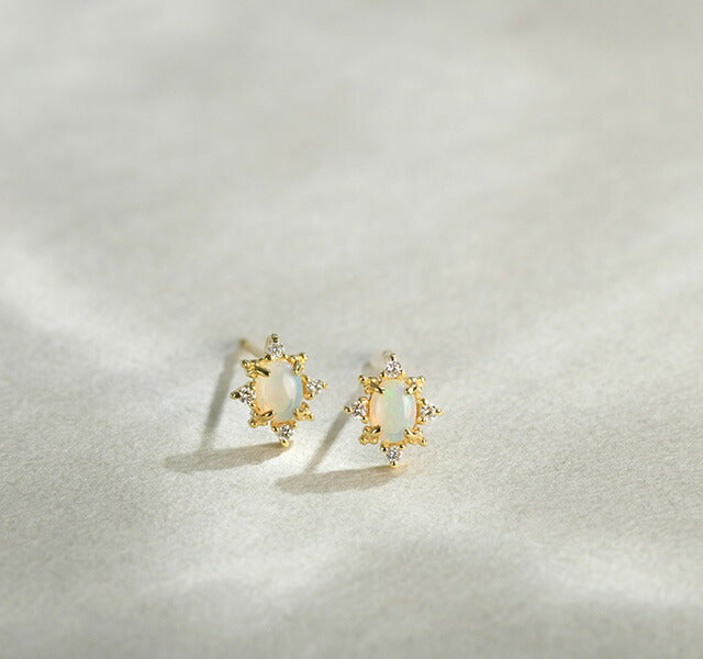 K18 オパール ピアス- destiny oval-｜41-7850