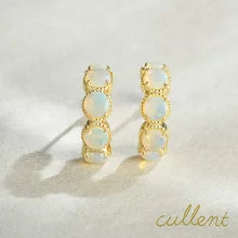 オパール　フープピアス