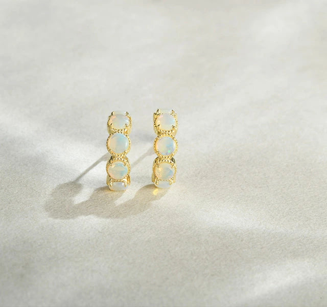 オパール　フープピアス