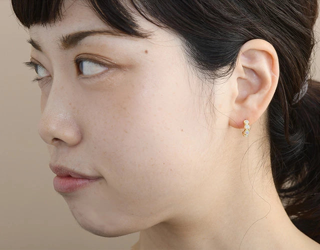 オパール　フープピアス