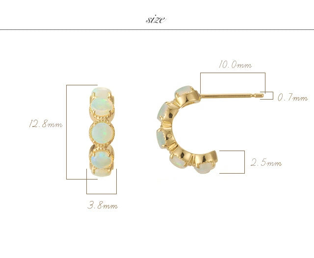 オパール　フープピアス