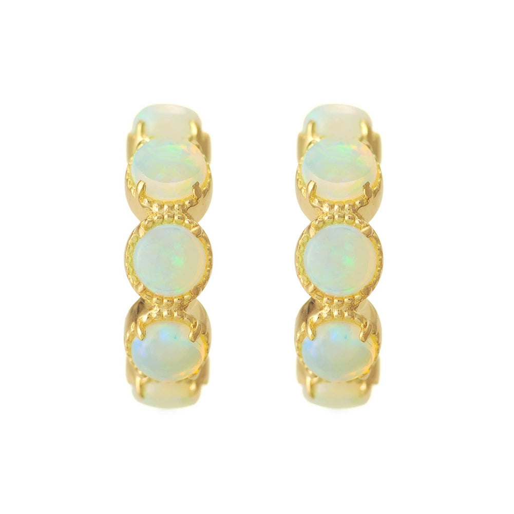 オパール　フープピアス