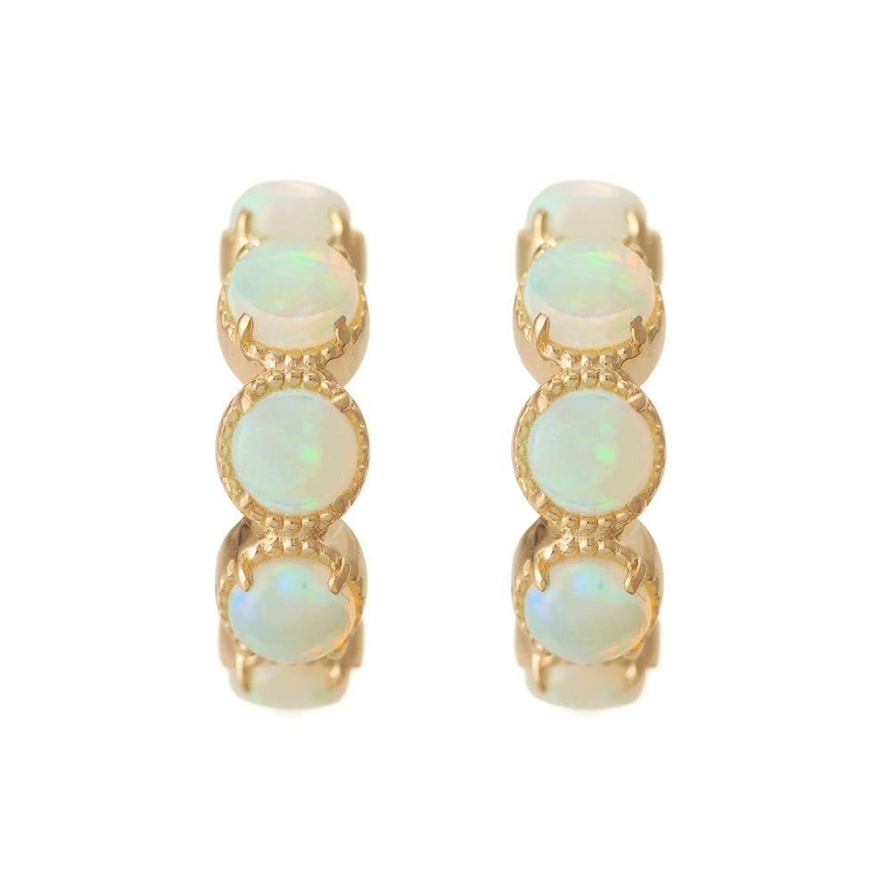 オパール　フープピアス