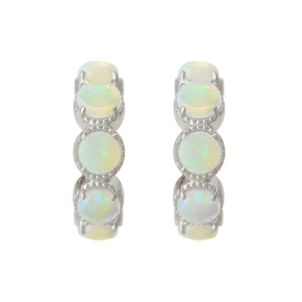 オパール　フープピアス