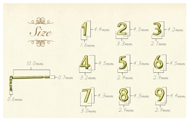 ナンバーピアス（片耳）